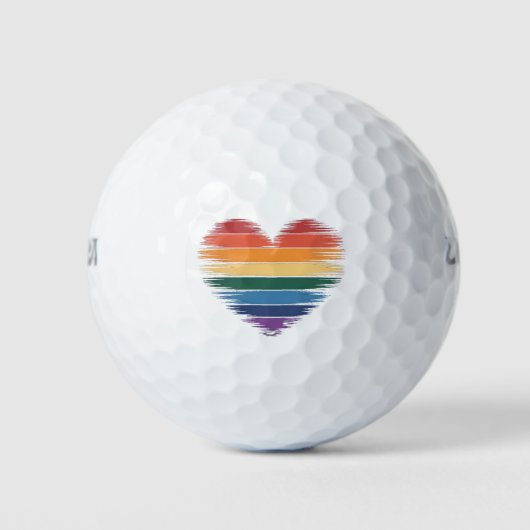 Pride Regenboog Hart Print LGBT Gay Pride  Golfballen (Voorkant)