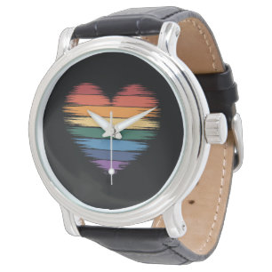 Pride Regenboog Hart Print LGBT Gay Pride Horloge