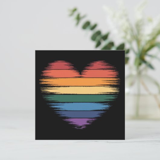 Pride Regenboog Hart Print LGBT Gay Pride Kaart (Staand voorkant)