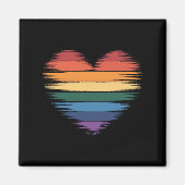 Pride Regenboog Hart Print LGBT Gay Pride Magneet (Voorkant)