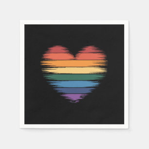 Pride Regenboog Hart Print LGBT Gay Pride  Servet