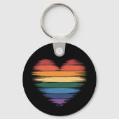 Pride Regenboog Hart Print LGBT Gay Pride Sleutelhanger (Voorkant)
