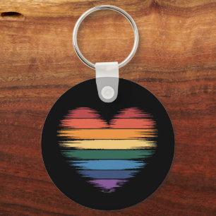 Pride Regenboog Hart Print LGBT Gay Pride  Sleutelhanger