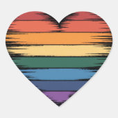Pride Regenboog Hart Print LGBT Gay Pride  Sticker (Voorkant)