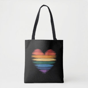 Pride Regenboog Hart Print LGBT Gay Pride  Tote Bag