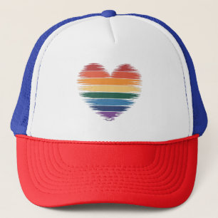 Pride Regenboog Hart Print LGBT Gay Pride  Trucker Pet