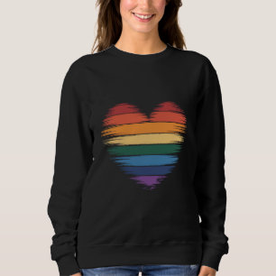 Pride Regenboog Hart Print LGBT Gay Pride  Trui