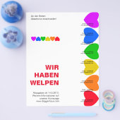 Pride Regenboog Harten Rip Off Flyer (Enkel)