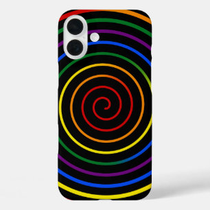 Pride Regenboog Hypnotiserend V2 iPhone 16 Plus Hoesje