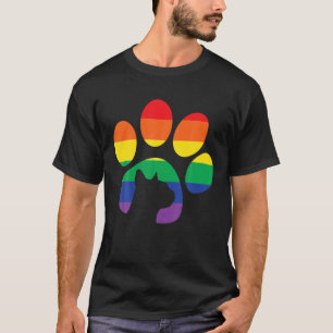 Pride regenboog in een kattenpootdruk en kat Silho T-shirt