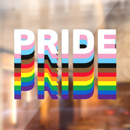 Pride regenboog inclusieve diversiteit lgbtq typog raamsticker