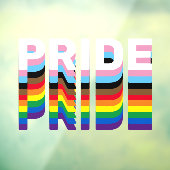 Pride regenboog inclusieve diversiteit lgbtq typog raamsticker (Vel 3)