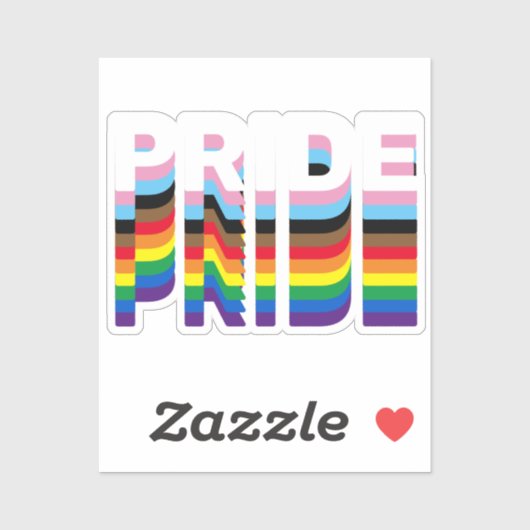 Pride regenboog inclusieve diversiteit lgbtq typog sticker (Vel)