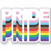 Pride regenboog inclusieve diversiteit lgbtq typog sticker (Voorkant)