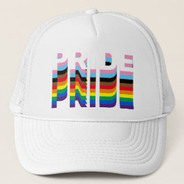 Pride regenboog inclusieve diversiteit lgbtq typog trucker pet