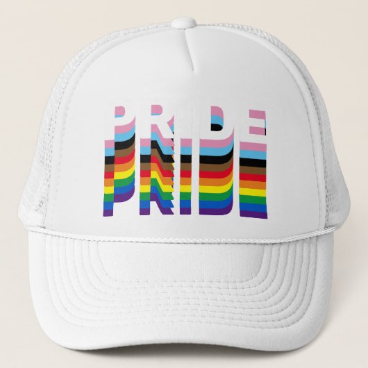 Pride regenboog inclusieve diversiteit lgbtq typog trucker pet (Voorkant)