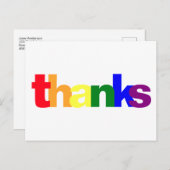 Pride Regenboog Kleuren Bedankt Ansichtkaart Briefkaart (Voorkant / Achterkant)