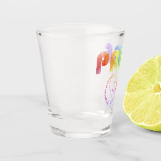 Pride Regenboog Leeuw Omtrek Transparant Shot Glas (Links)