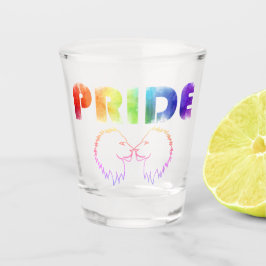 Pride Regenboog Leeuw Omtrek Transparant Shot Glas