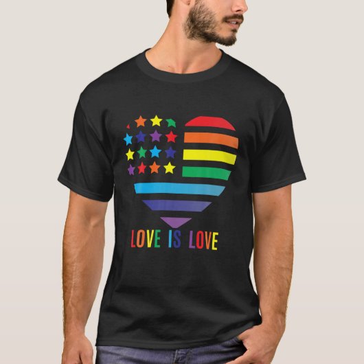 Pride Regenboog LGBT Gelijkheid, Liefde Is Liefde T-shirt (Voorkant)