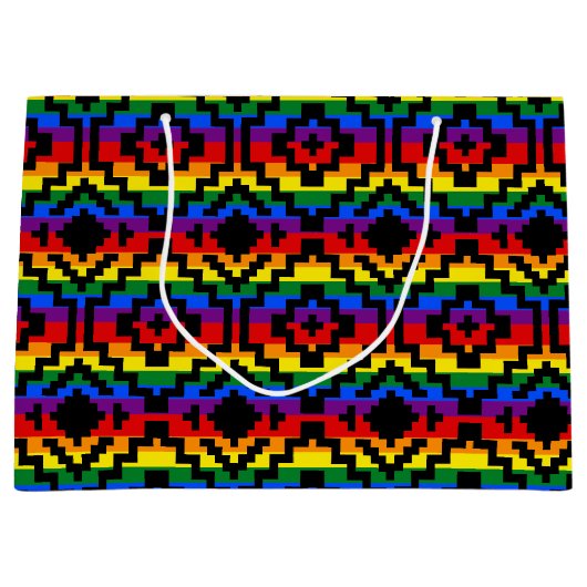 Pride Regenboog LGBTQ Geometrisch Groot Cadeauzakje (Voorkant)