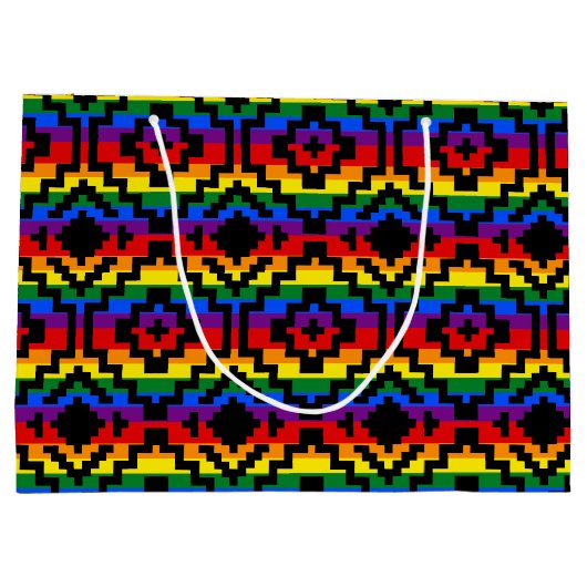 Pride Regenboog LGBTQ Geometrisch Groot Cadeauzakje (Achterkant)