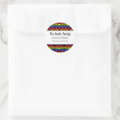 Pride Regenboog LGBTQ Geometrisch Retouradres Ronde Sticker (Tas)