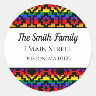 Pride Regenboog LGBTQ Geometrisch Retouradres Ronde Sticker