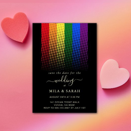Pride Regenboog LGBTQ Hart Trouwen Kaart