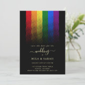 Pride Regenboog LGBTQ Hart Trouwen Kaart (Staand voorkant)