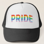 PRIDE Regenboog LGBTQIA Vlag, Gay Pride Zwart Trucker Pet (Voorkant)