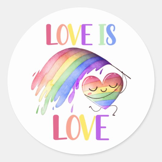 Pride Regenboog Liefde Sticker (Voorkant)