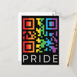 Pride regenboog QR-code LGBTQIA+ Briefkaart