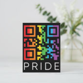Pride regenboog QR-code LGBTQIA+ Briefkaart (Staand voorkant)