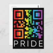 Pride regenboog QR-code LGBTQIA+ Briefkaart (Voorkant / Achterkant)