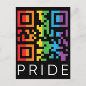 Pride regenboog QR-code LGBTQIA+ Briefkaart (Voorkant)