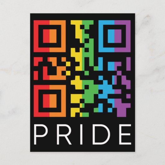 Pride regenboog QR-code LGBTQIA+ Briefkaart (Voorkant)