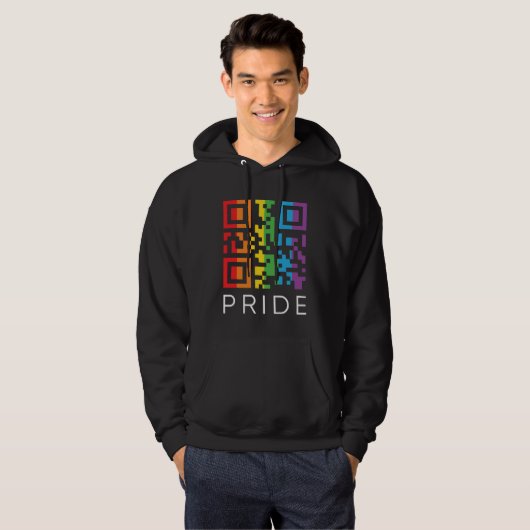Pride regenboog QR-code LGBTQIA+ Hoodie (Voorkant volledig)