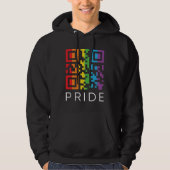 Pride regenboog QR-code LGBTQIA+ Hoodie (Voorkant)