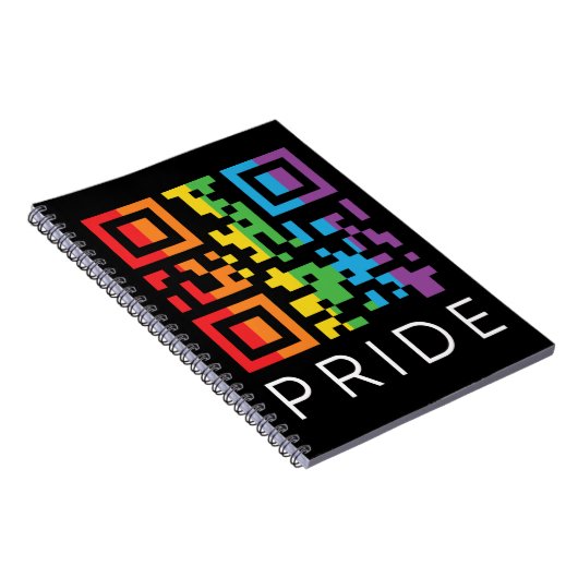 Pride regenboog QR-code LGBTQIA+ Notitieboek (Rechterzijde)