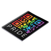 Pride regenboog QR-code LGBTQIA+ Notitieboek (Linkerzijde)