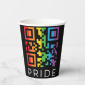 Pride regenboog QR-code LGBTQIA+ Papieren Bekers (Voorkant)