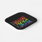 Pride regenboog QR-code LGBTQIA+ Papieren Bordje (Gebogen)
