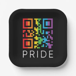 Pride regenboog QR-code LGBTQIA+ Papieren Bordje