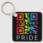 Pride regenboog QR-code LGBTQIA+ Sleutelhanger (Voorkant)