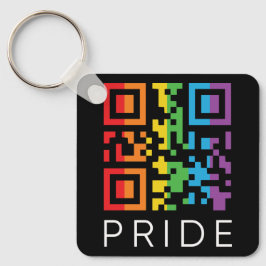 Pride regenboog QR-code LGBTQIA+ Sleutelhanger