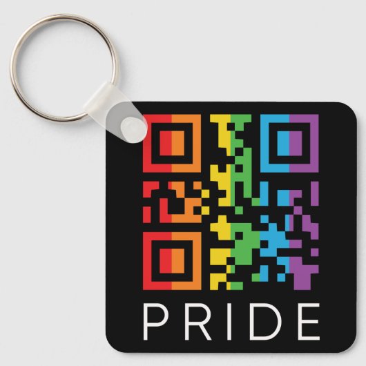 Pride regenboog QR-code LGBTQIA+ Sleutelhanger (Voorkant)