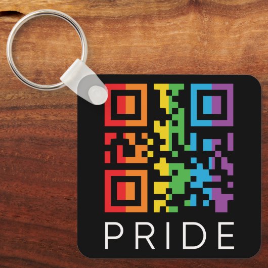 Pride regenboog QR-code LGBTQIA+ Sleutelhanger (Voorkant)