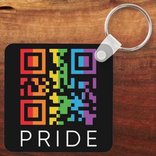 Pride regenboog QR-code LGBTQIA+ Sleutelhanger (Achterkant)