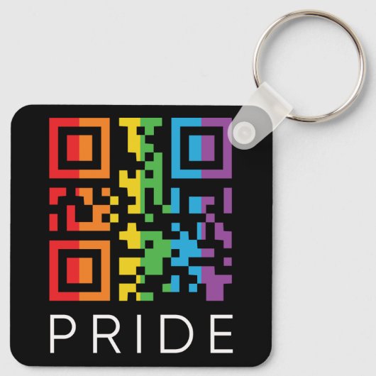 Pride regenboog QR-code LGBTQIA+ Sleutelhanger (Achterkant)